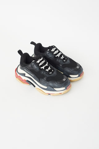 Balenciaga Black 
Red Triple S Sneaker