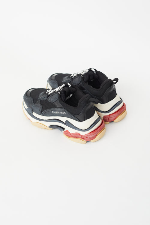 Balenciaga Black 
Red Triple S Sneaker