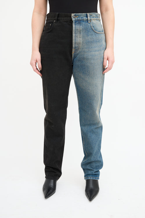 Balenciaga Black 
Blue Fifty Fifty Jeans