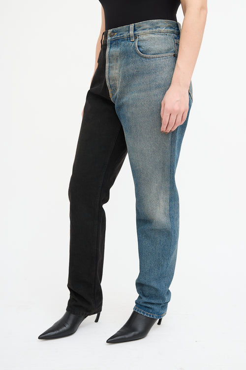 Balenciaga Black 
Blue Fifty Fifty Jeans