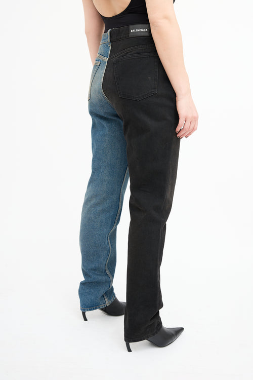 Balenciaga Black 
Blue Fifty Fifty Jeans