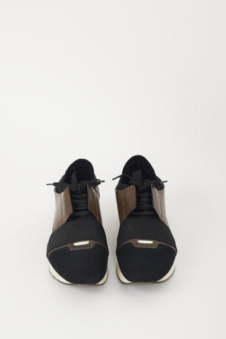 Balenciaga Black 
Brown Race Runner Sneaker