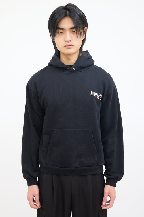 Balenciaga Black Campaign Logo Hoodie