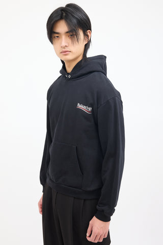 Balenciaga Black Campaign Logo Hoodie