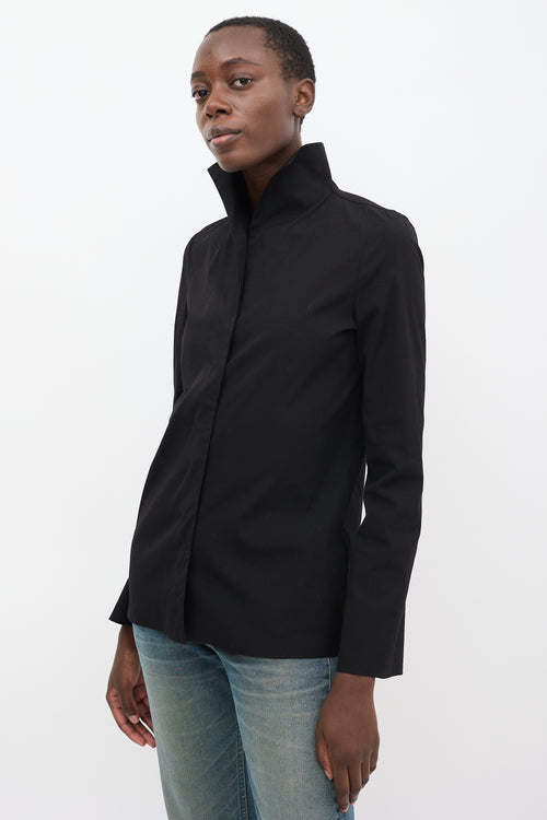 Balenciaga Black Cotton Flared Sleeve Shirt