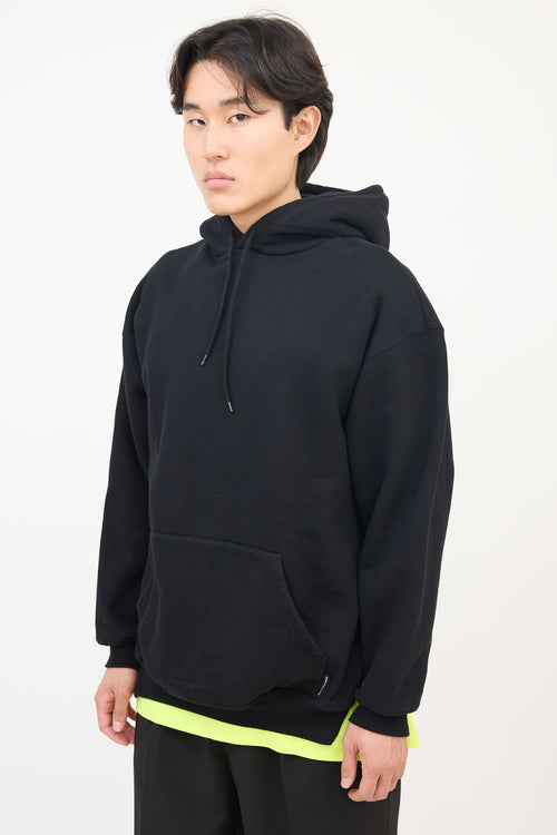 Balenciaga Black Cotton Side Zip Hoodie