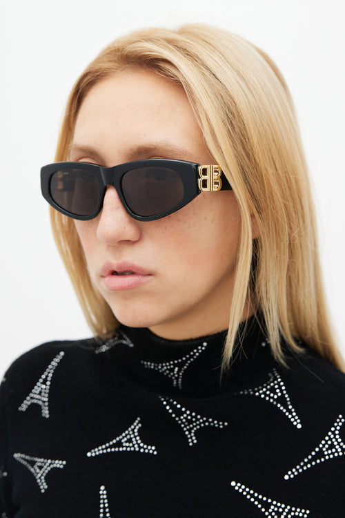 Balenciaga Black 
Gold BB0095S Sunglasses