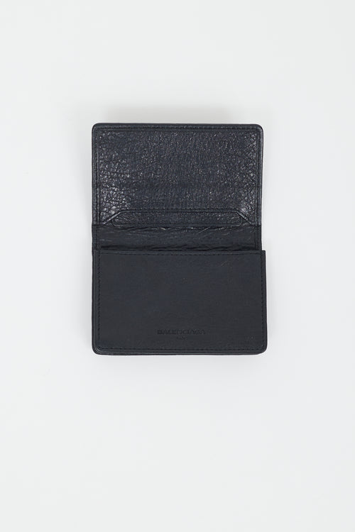 Balenciaga Black 
Gold City Moto Bifold Cardholder