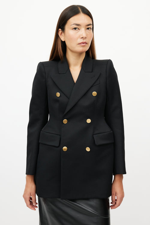 Balenciaga Black Hourglass Wool Blazer