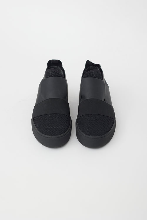 Balenciaga Black Leather 
Mesh Low Sneaker