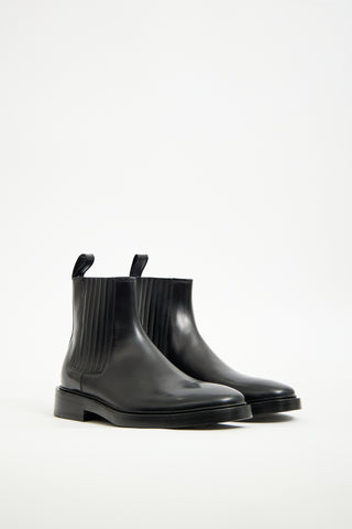 Balenciaga Black Leather Ankle Boot