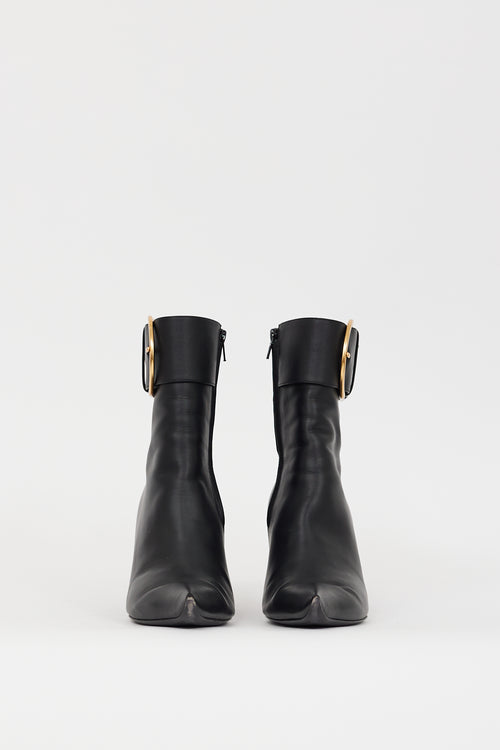 Balenciaga Black Leather Essex Bootie