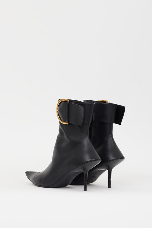 Balenciaga Black Leather Essex Bootie