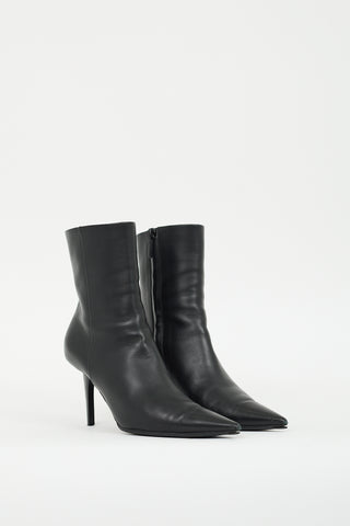 Balenciaga Black Leather Knife Boot