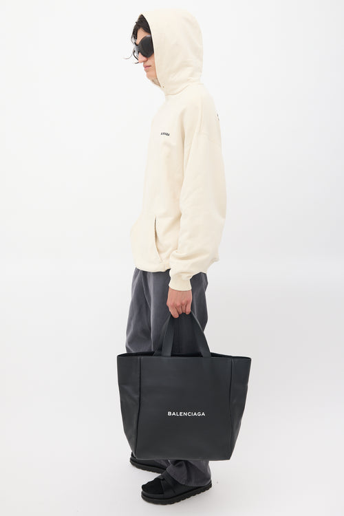 Balenciaga Black Leather Logo Tote Bag