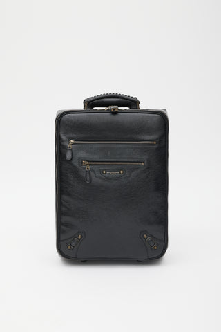 Balenciaga Black 
Gold Leather City Suitcase