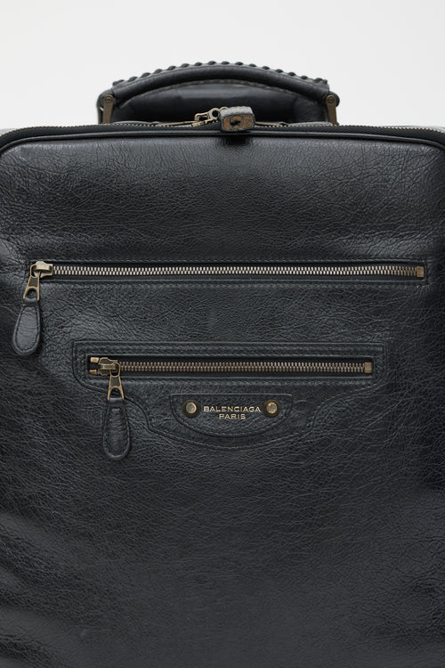 Balenciaga Black 
Gold Leather City Suitcase