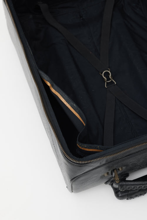 Balenciaga Black 
Gold Leather City Suitcase