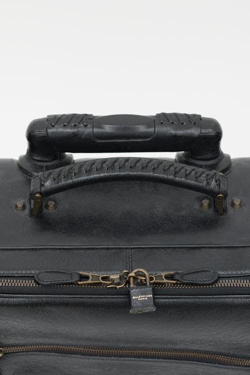 Balenciaga Black 
Gold Leather City Suitcase