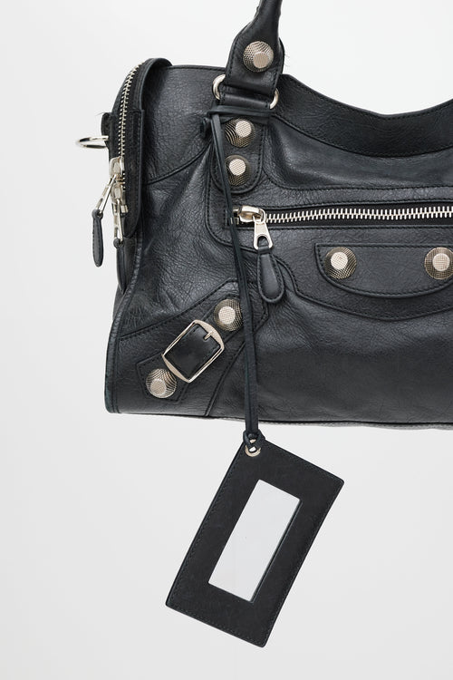 Balenciaga Black Leather Motocross City Bag