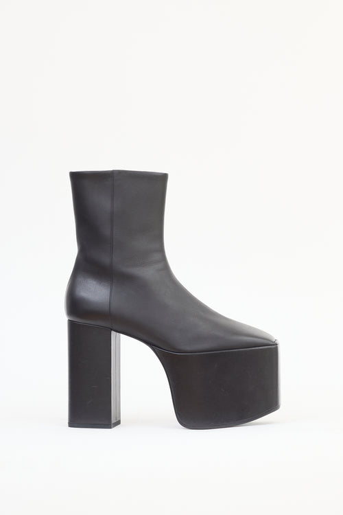 Balenciaga Black Leather Platform Boot