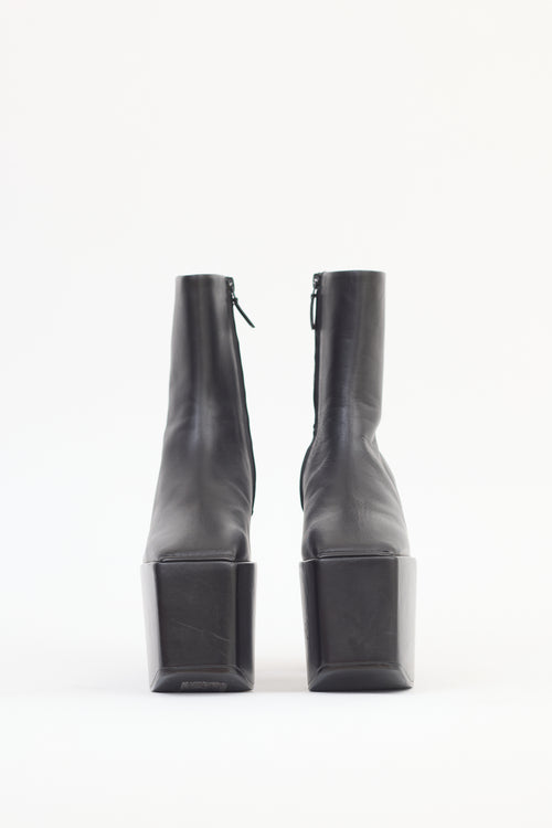 Balenciaga Black Leather Platform Boot