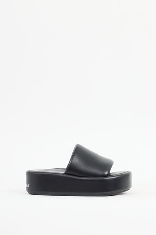 Balenciaga Black Leather Rise Platform Sandal