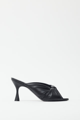 Balenciaga Black Leather Twist Mule