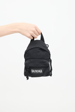 Balenciaga Black Mini Explorer Backpack Bag