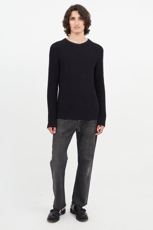 Balenciaga Black Mixed Knit Sweater