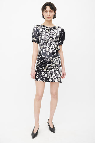 Balenciaga Black 
Multicolour Abstract Dress