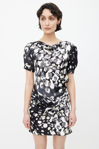 Balenciaga Black 
Multicolour Abstract Dress