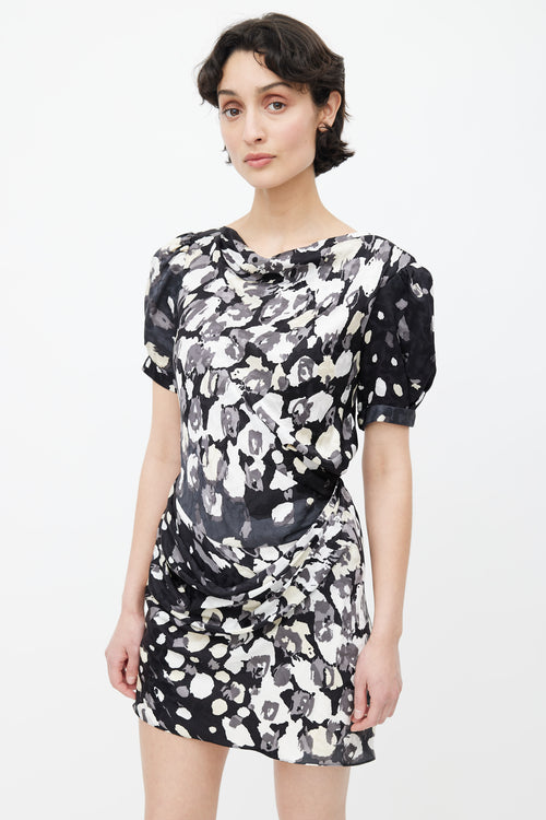 Balenciaga Black 
Multicolour Abstract Dress