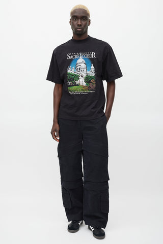 Balenciaga Black 
Multicolour Graphic T-Shirt