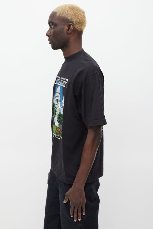 Balenciaga Black 
Multicolour Graphic T-Shirt