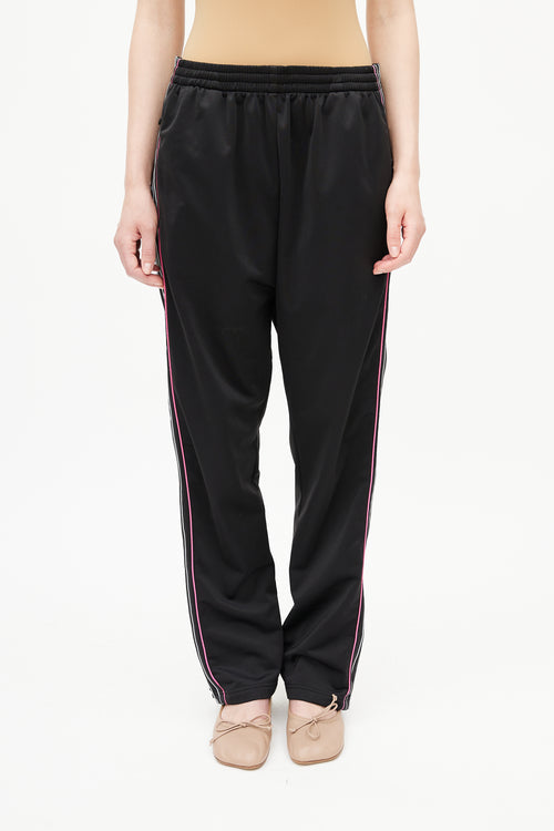 Balenciaga Black 
Multicolour Logo Track Pant