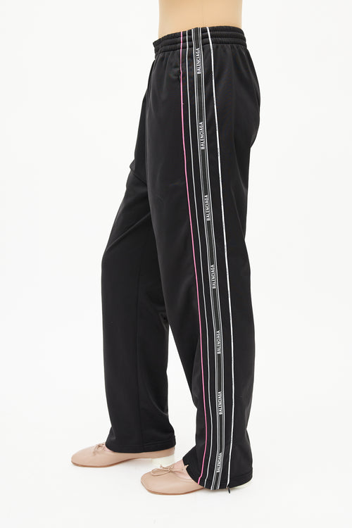 Balenciaga Black 
Multicolour Logo Track Pant