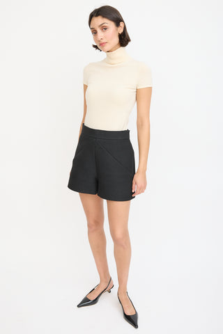 Balenciaga Black Panelled High Waist Shorts