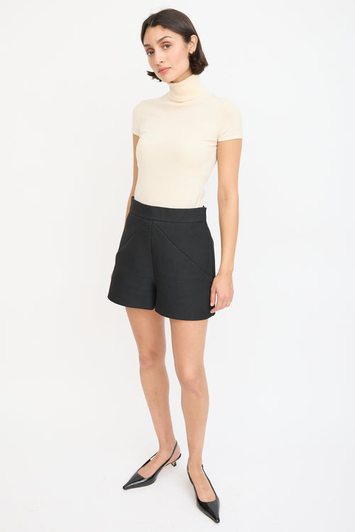 Balenciaga Black Panelled High Waist Shorts