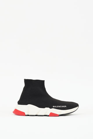 Balenciaga Black 
Red Speed Knit Sneaker