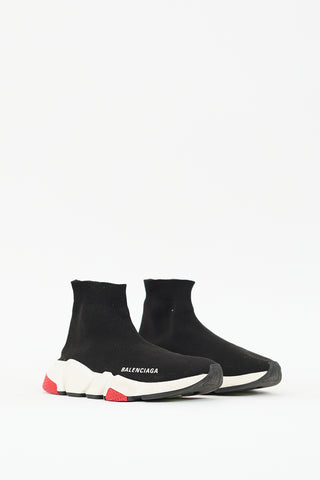 Balenciaga Black 
Red Speed Knit Sneaker