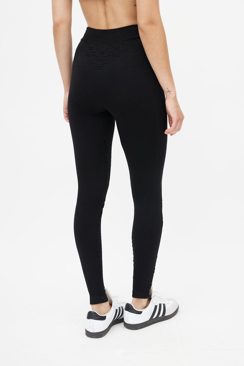 Balenciaga Black Ribbed Logo Legging