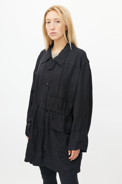 Balenciaga Black Silk Zip Jacket