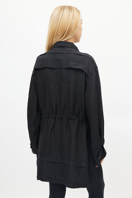 Balenciaga Black Silk Zip Jacket