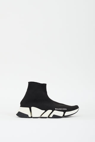 Balenciaga Black 
White Speed Knit Sneaker