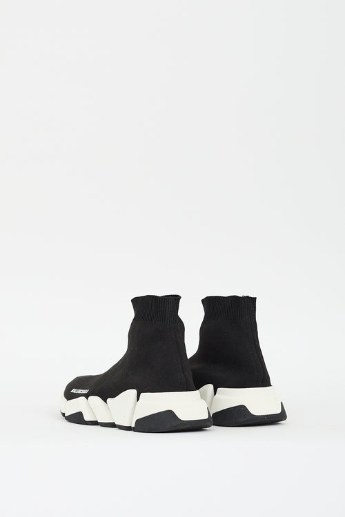 Balenciaga Black 
White Speed Knit Sneaker