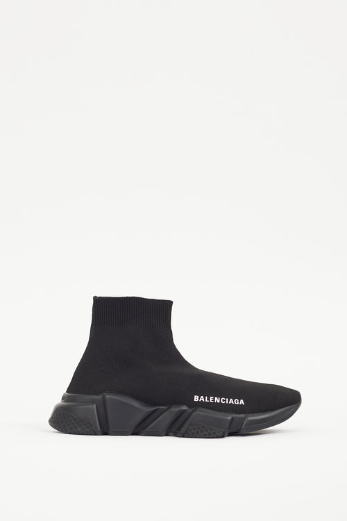 Balenciaga Black 
White Speed Knit Sneaker