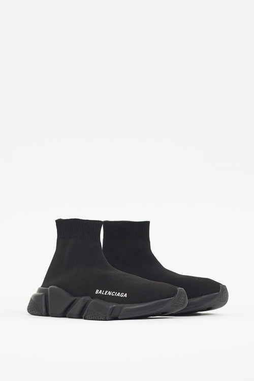 Balenciaga Black 
White Speed Knit Sneaker