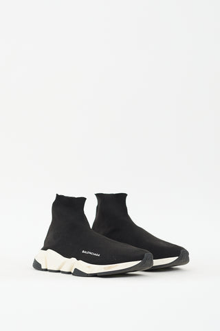 Balenciaga Black 
White Speed Knit Sneaker