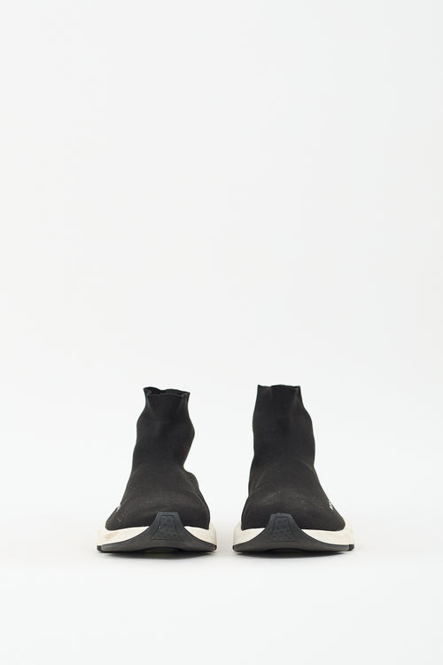 Balenciaga Black 
White Speed Knit Sneaker